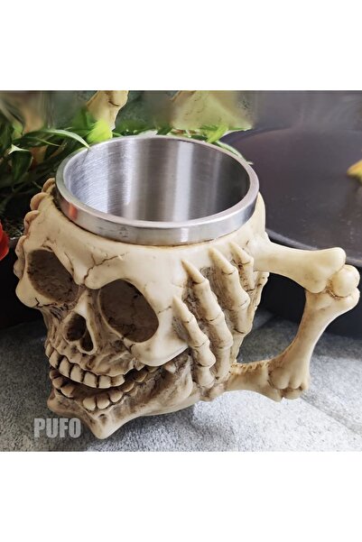 PUFO Skull Don't Hear metal beer mug in the shape of a skull, 380 ml
