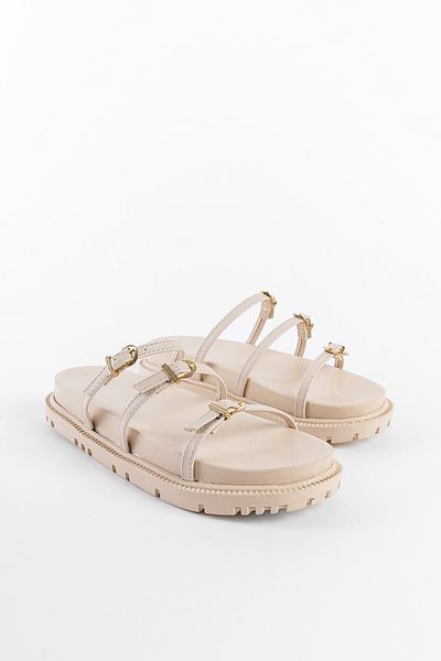 Capone Outfitters Damen-Hausschuhe mit drei Streifen und runder Spitze