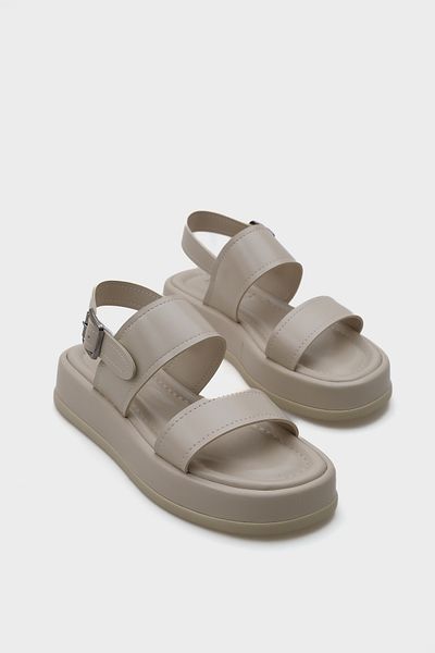 Capone Outfitters Sandale de damă confortabile cu toc cu pană cu o singură curea Marris