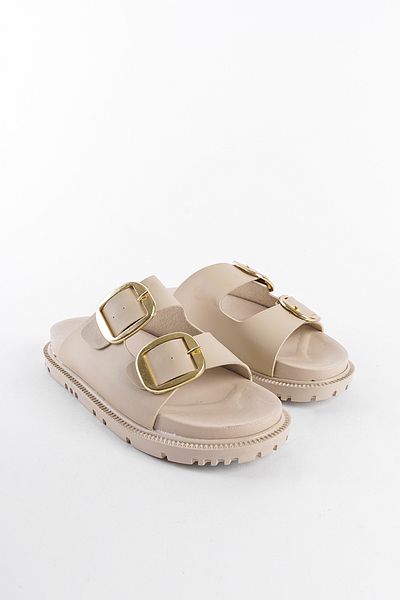 Capone Outfitters Γυναικείες παντόφλες - Στρογγυλή λεπτομέρεια και πόρπη