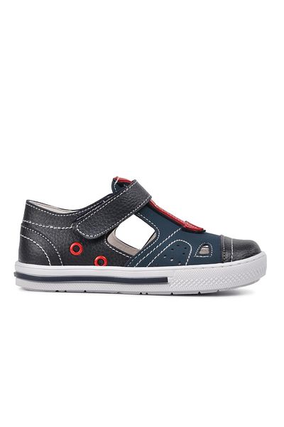 Aspor Navy Blue Red Comfort Boy's Flat Sandals