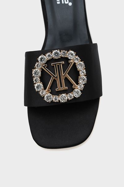 Capone Outfitters Malka Okrągłe Tępe Noski Kamienne Klapki Damskie Krótkie Obcasy