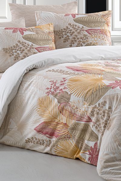 Evimemoda Powder Color Double Ranforce Duvet Cover Set