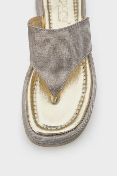 Capone Outfitters Margalo Wedge Heeled Stone Flip Flops Women's Slippers