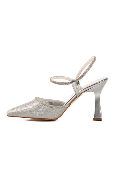 Aspor Silver Gray Thin Heeled Women's Evening Dress Shoes