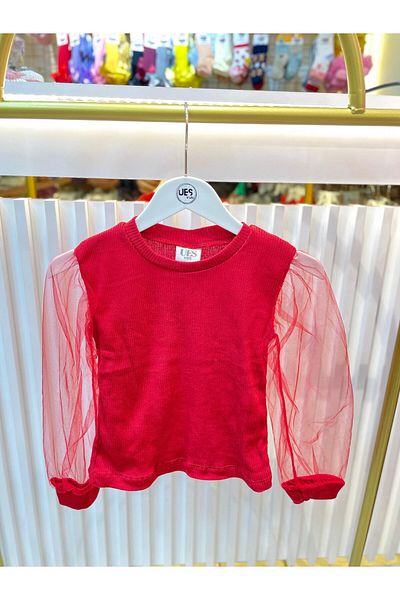 ŞAPKAKİDS Red Sleeve Tulle Badi