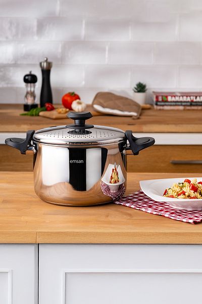 Emsan Azur Steel Pasta Pot