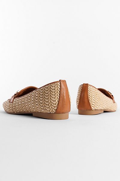 Capone Outfitters Γυναικεία Loafer Παπούτσια από γνήσιο δέρμα με ψάθινη αγκράφα