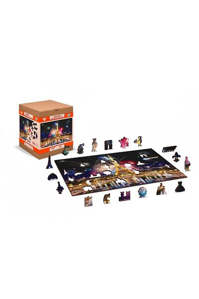 Wooden City Wooden Puzzle PARIS BY NIGHT L, Wooden City, 300 pieces
