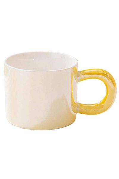 PUFO Glossy ceramic mug for tea, coffee, 250 ml, yellow