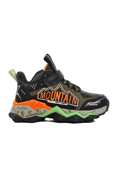pepino Black Orange Polyester Blended Children's Sports Shoes