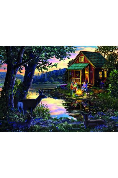 Wooden City Wooden Puzzle Evening at the Lakehouse XL, Wooden City, 750 pieces