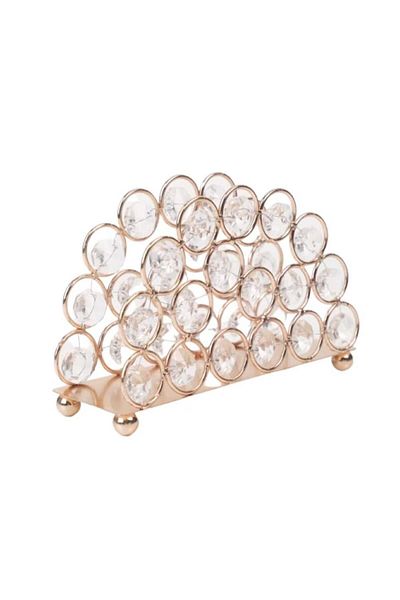 PUFO Suport decorativ elegant pentru șervețele metalice, 13,5 x 8 cm, auriu