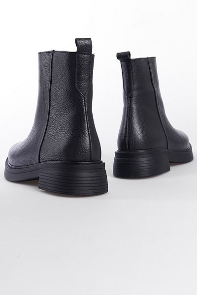 Capone Outfitters Δερμάτινες γυναικείες μπότες με φερμουάρ στο πλάι