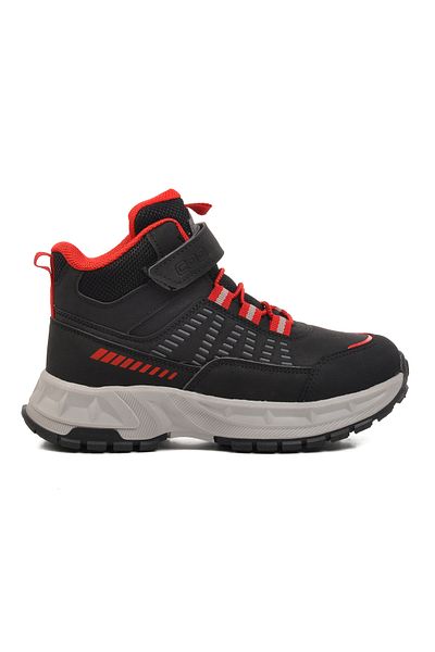 Aspor Black Polyurethane Kids Trekking and Outdoor Boots