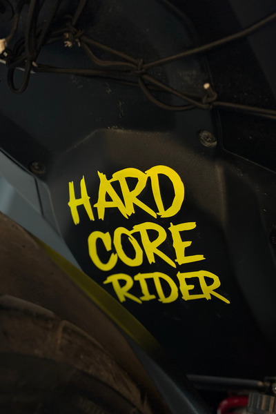 Banxtre Dekoratif Parlak Neon Sarı Hard Core Rider Motor-araba Sticker Etiket...