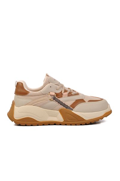 Aspor Sand Beige Tan Lace-Up Unisex Sneaker