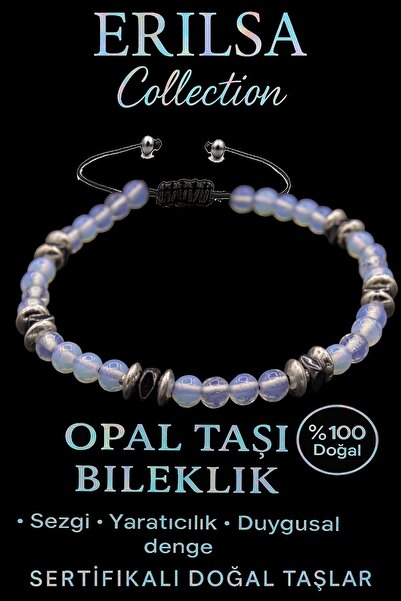 Erilsa Sertifikalı Fasetli AAA+ Terahertz ve Opal Taşı Bileklik – İnce Model ...