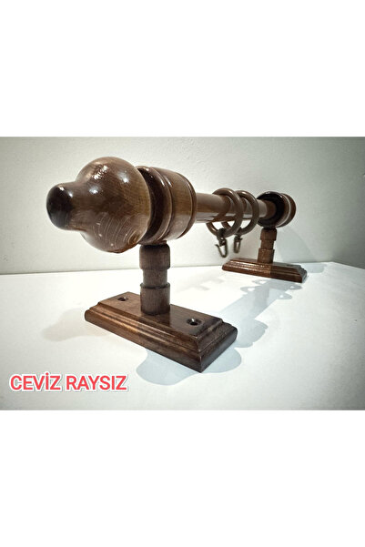 rustikstore ZE-SA RUSTİK- LALE CEVİZ RAYSIZ Ahşap Rustik Perde Askısı Rustik ...