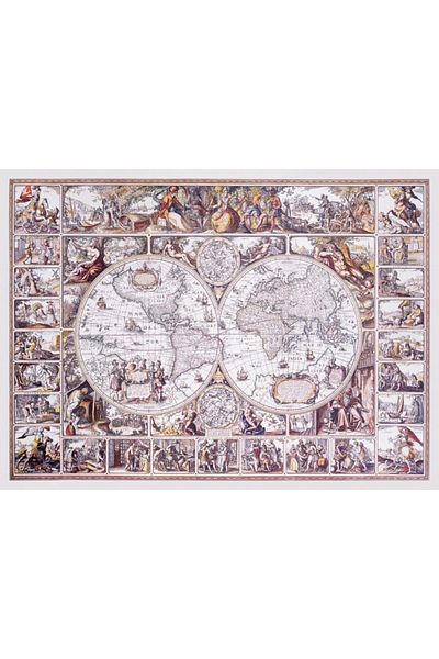 Wooden City Wooden Puzzle The Age of Exploration Map XL, Wooden City, 1010 pieces