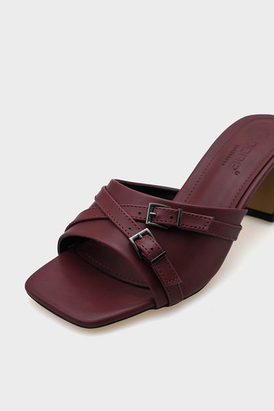 Capone Outfitters Papuci de damă Neda cu toc mediu cu cataramă dublă