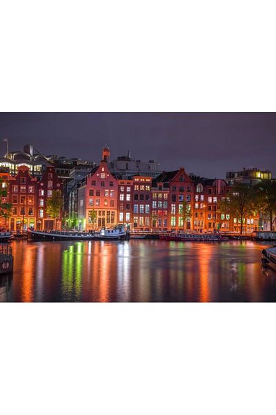 Wooden City Wooden Puzzle AMSTERDAM BY NIGHT XL, Wooden City, 600 pieces