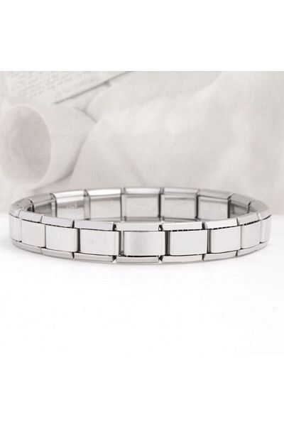 Ervalina Italian Guaranteed Steel Charm Bracelet Silver