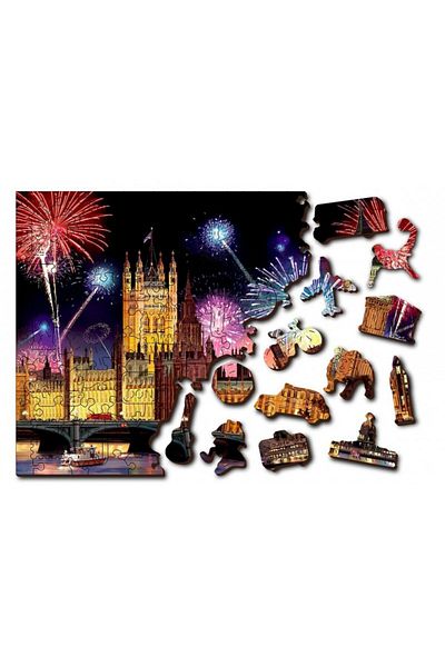 Wooden City Wooden Puzzle LONDON BY NIGHT S, Wooden City, 75 pieces