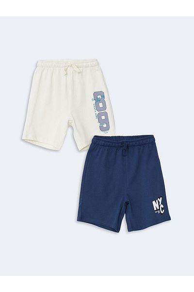 LC Waikiki Lcw Kids Elastic Waist Printed Boys Shorts 2 Pack