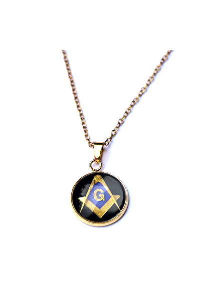 666 Mason Masonik Simge V Sembol 14 Ayar Altın Kaplama Paslanmaz Çelik Mini Kolye İnce Zincir