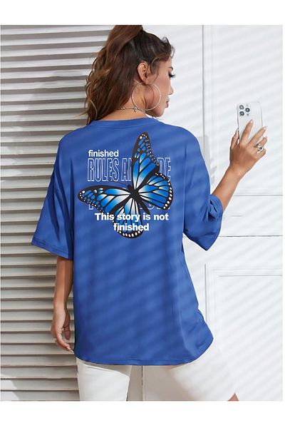 ciwi&life Μπλουζάκι Unisex Blue Butterfly με χαλαρή εφαρμογή Sax-Blue T-shirt