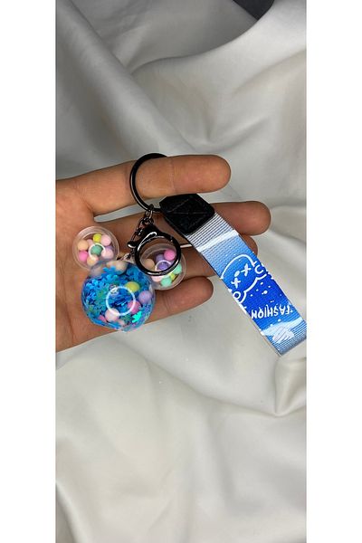 nss sky rock Minnie Mouse Liquid Filled Beads and Ornament Detailed Keychain and Bag Accessory