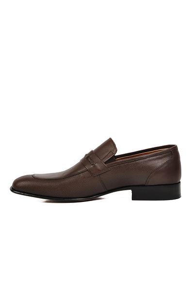 Aspor Brown Genuine Leather Men's Loafer Shoes Premium