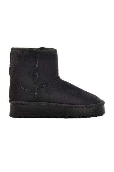 Aspor Black Suede Women's Boots with Fur Inside