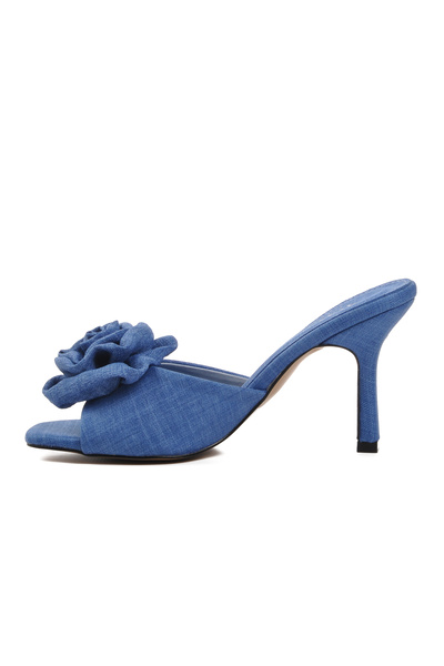 Aspor Blue Women's Heeled Slippers