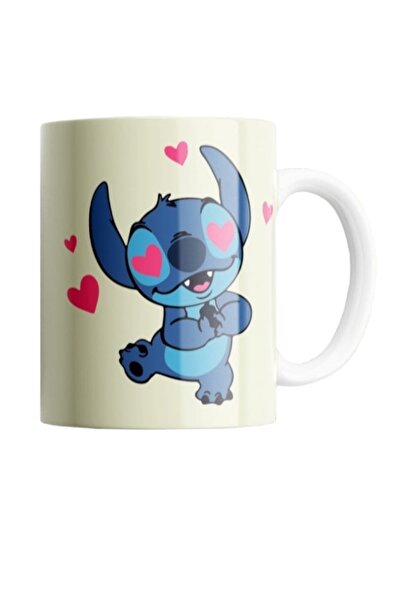 OEM Cană albă personalizată, Te iubesc Stitch, INOVATIX®. 330 ml