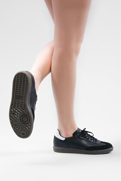 bagcini 4215-1G KADIN DERİ SNEAKER AYAKKABI SİYAH