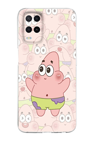 moonset Oppo A54 Uyumlu Patrick Tasarımlı Baskılı Şeffaf Telefon Kılıfı