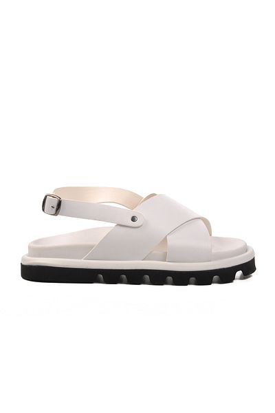 Aspor White Women's Flat Sandals