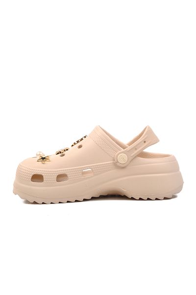 Aspor Ecru Beige Women's Sabo Slippers