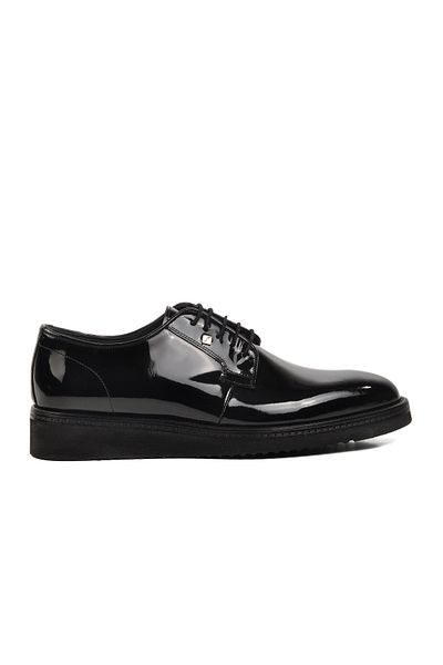 Fosco Black Patent Leather Men's Classic Shoes