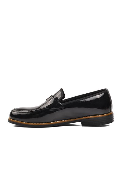 Aspor Black Patent Leather Men's Loafer Shoes
