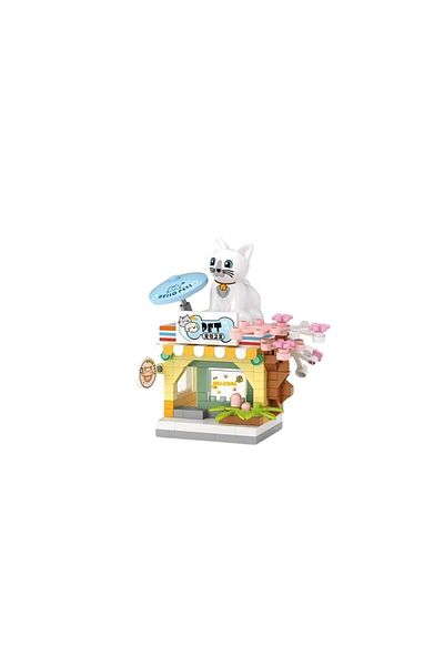 wakawakakidsstore Cute Cat Themed Mini Pet Shop Micro Block Building Set (6+ Years) - Pink - 3-14 Years