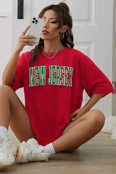 memowear Unisex New Jersey Printed Relaxed Fit Red T-Shirt