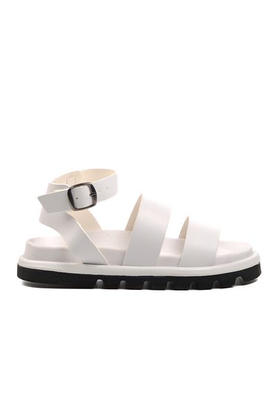Aspor White Women's Flat Sandals