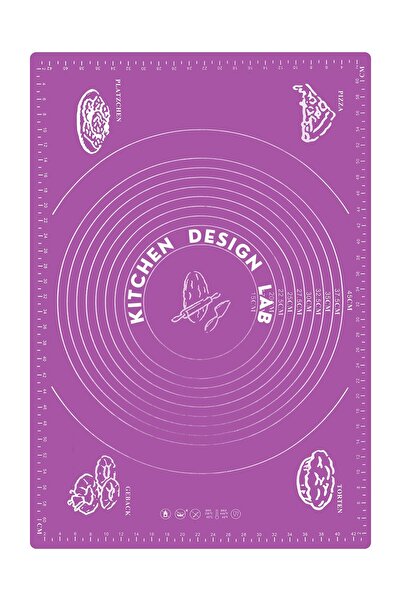 Kitchen Design Lab Mor Kaliteli Silikon Ölçülü Çok Amaçlı Hamur Açma Matı 45 ...