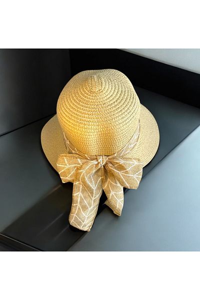 Allen Accessories Bow Detail Straw Hat