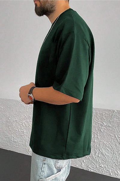 yueswear Unisex Πράσινο μπλουζάκι με εμπριμέ χαλαρή εφαρμογή New Jersey