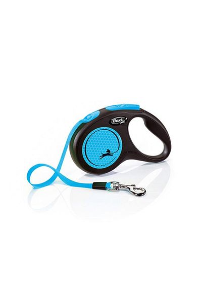 Flexi Retractable Leash Neon Tape Blue S 5 Mt
