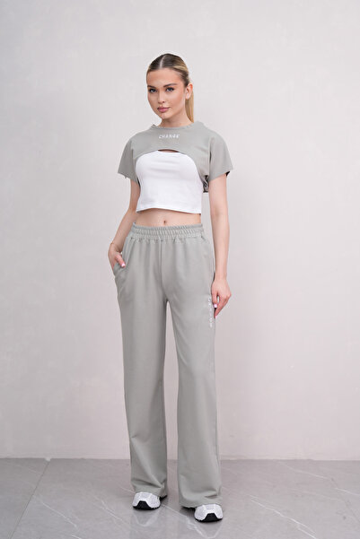 PONÇİK Γυναικείο Σετ Φόρμας Crop 3 τεμαχίων Sport Comfort 25074